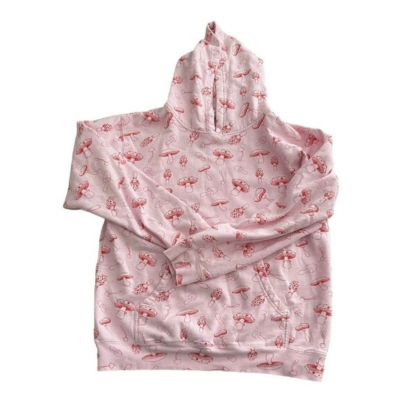 By Samii Ryan Shrooms All Over Print Pink Hoodie Medium MSRP $72 - Picture 5 of 7